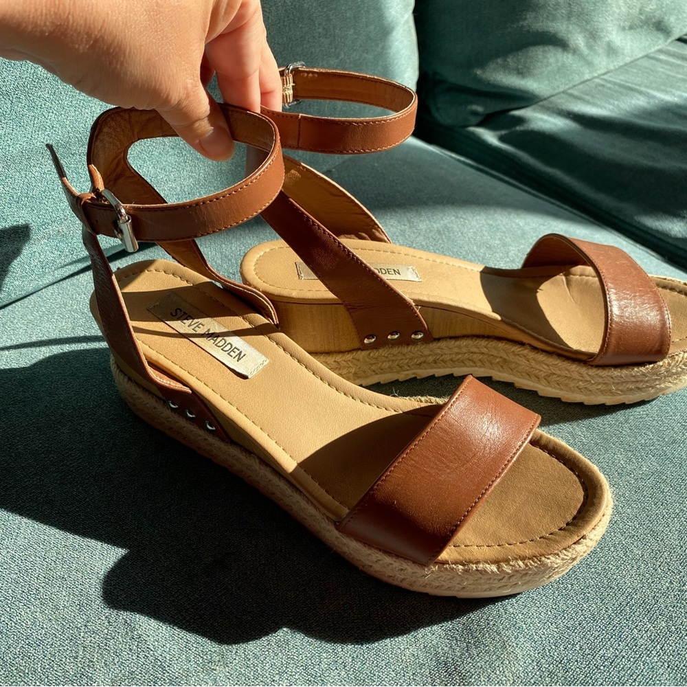 Steve Madden Tan Espadrille Sandals